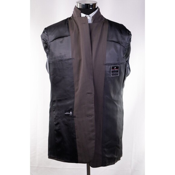 Hickey Freeman Mens 42L 2btn Brown Wool Blazer Sport Coat Suit Jacket Striped - Picture 9 of 13